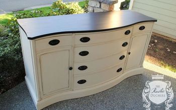 Antique Bow Front Buffet Makeover