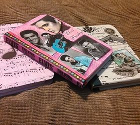 handbound journal or book binding, crafts, decoupage, Some other custom journals using printed out images that I colored then sealed with mod podge