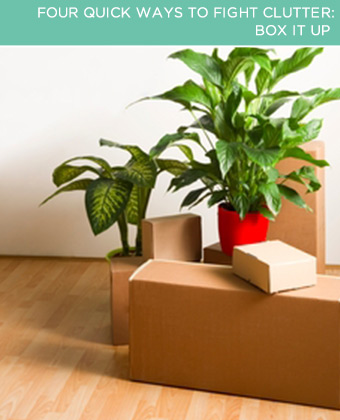 four quick ways to fight clutter, cleaning tips, Box It Up It doesn t take a miracle to make your clutter free dream a reality It just takes a designated box Every time you pick up something that s unused or unwanted around the house put it in the box