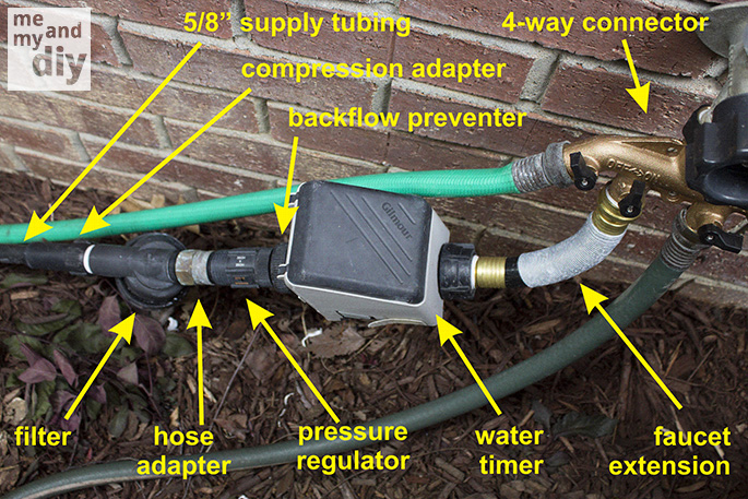 how to install a micro irrigation system to keep your hanging baskets and container, container gardening, gardening, There are many different ways to set up a micro irrigation system but here s how I did mine