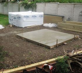 backyard construction of hot tub decking, decks, outdoor living, pool designs, spas, Cement poured
