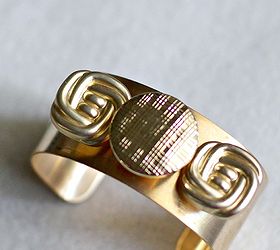 diy gold cuff button bracelet tutorial, crafts