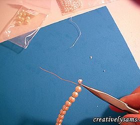 pearl napkin rings tutorial, crafts, twist the wire under the 3 5 mm pearl Clip off any excess wire