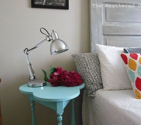 turquoise clover side table, painted furniture