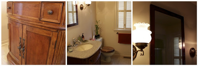 guest bathroom before after, bathroom ideas, home decor, Boring beige before this bathroom looked dated and dark