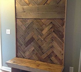 diy pallet hallway tree, diy, pallet, repurposing upcycling, woodworking projects, Here it is in the house unaccessorized I placed a small bench in front to complete the look