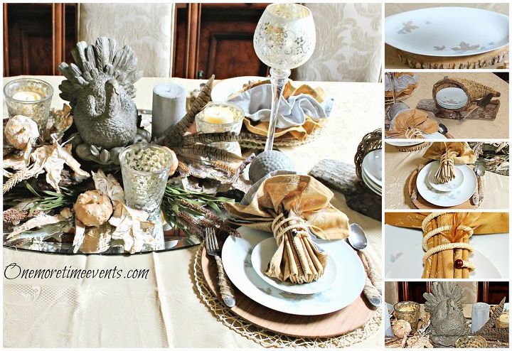 repurposing your everyday silverware for a thanksgiving tablescape, repurposing upcycling, seasonal holiday d cor, thanksgiving decorations, Using two different colored napkins to match Fall China