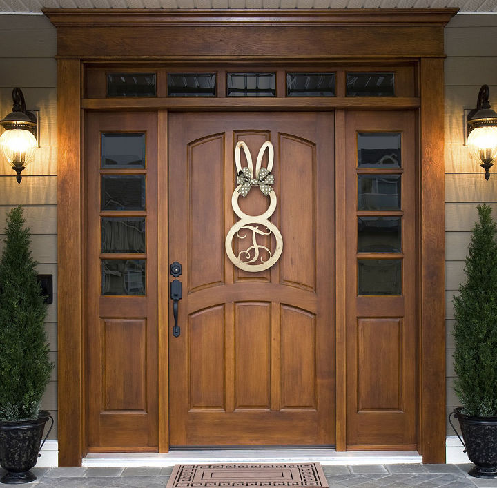 monogram bunny door decor, crafts, easter decorations, seasonal holiday decor, wreaths