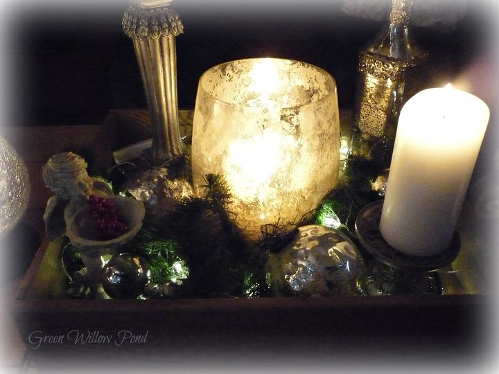 candlelight tray, christmas decorations, seasonal holiday decor, At night it is magical all lit up
