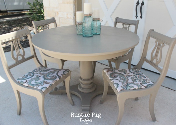 sweet little table chairs, painted furniture, rustic furniture, The finished table and chairs Painted in Annie Sloan s Coco and waxed with a clear wax