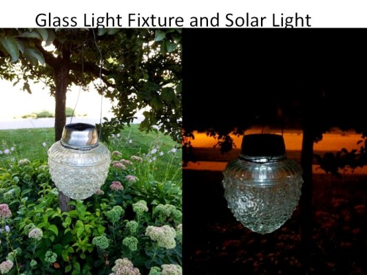 re purposing old light fixtures in the garden, lighting, outdoor living, repurposing upcycling, Ann Elias s fairy light