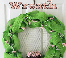 spring burlap wreath tutorial, crafts, seasonal holiday decor, wreaths