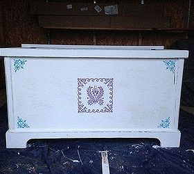 hideaway cat litter box, chalk paint, painting, repurposing upcycling, I applied a few coats of latex white paint since it s impossible to find milk or chalk paint where I live