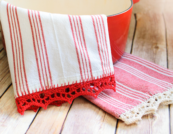 toalhas de ch com bordas de croch