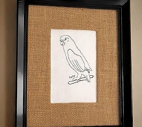 diy burlap matted frame, crafts, My little Carter loves the fact that his drawing is on our wall