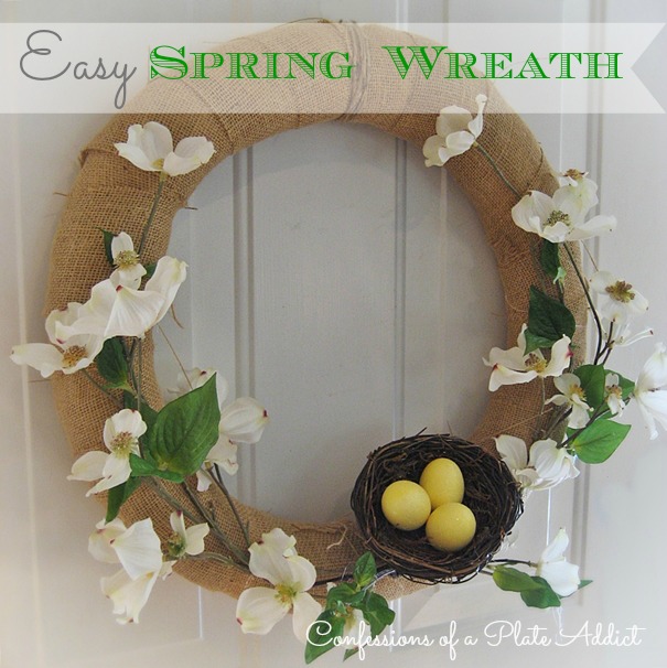 burlap and dogwood my easy and almost free spring wreath, crafts, easter decorations, seasonal holiday decor, wreaths, An easy and inexpensive spring wreath for you to make