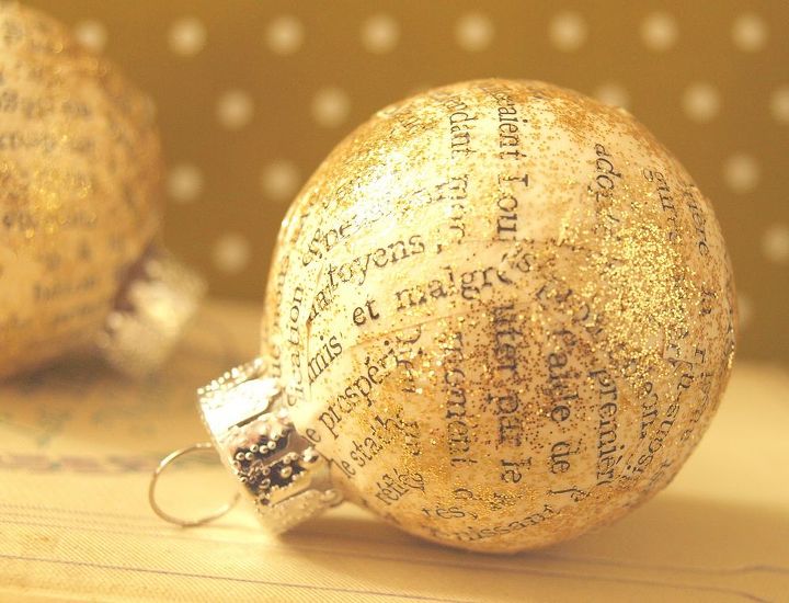 how to decoupage old christmas ornaments, christmas decorations, seasonal holiday decor, You can always add some glitter too