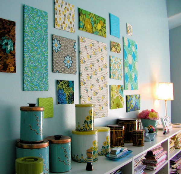my favourite diy wall decorations from around the web, home decor, Fabric panel wall art by Bella Dia belladia typepad com