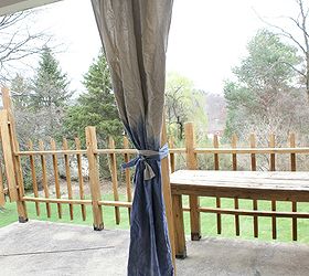 diy dip dye drop cloth curtains, porches, reupholster, window treatments