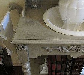 diy vintage washstand redo, bathroom ideas, painted furniture