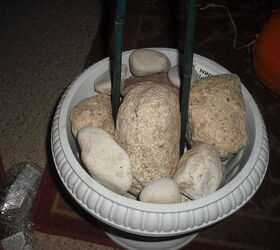 my fall and inside decorating for halloween, halloween decorations, seasonal holiday d cor, How I made this sticks in first then piled rocks around to hold them tight