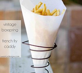 rusty bed spring coils repurposed upcycled, painted furniture, Can hold french fries or popcorn