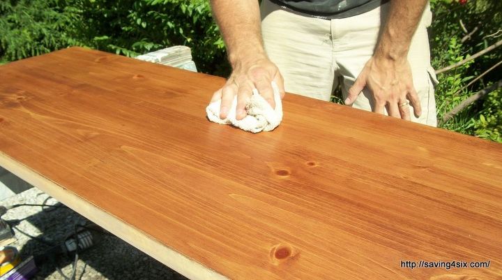 5 steps to refinish a table top or desk, painted furniture, woodworking projects, The more you buff the more shiny and durable your surface will be