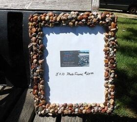my lake superior rock collection, crafts, home decor, pallet, repurposing upcycling, 8x10 photo frame SOLD for 25 Orders accepted and welcomed