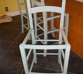 counterstools before and after, painted furniture, shabby chic, Getting green