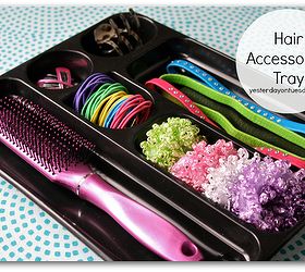 7 smart dollar store organizing solutions springcleaning, crafts, organizing, Organizing Solution 3 Hair Accessories TrayRepurpose a plastic desk tray into a chic Hair Accessories Tray It s got the perfect compartments to hold a brush headbands ponytail holders and more