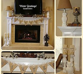 winter banner, seasonal holiday d cor, Simple winter decorations for the home office mantel