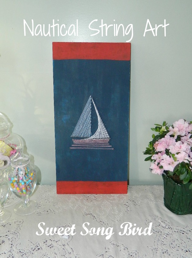 nautical string art, crafts, Various String Art patterns including this sailboat can be found at