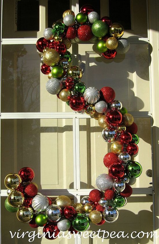 six christmas wreaths to inspire, christmas decorations, crafts, doors, seasonal holiday decor, wreaths, Giant monogram ornament covered wreath