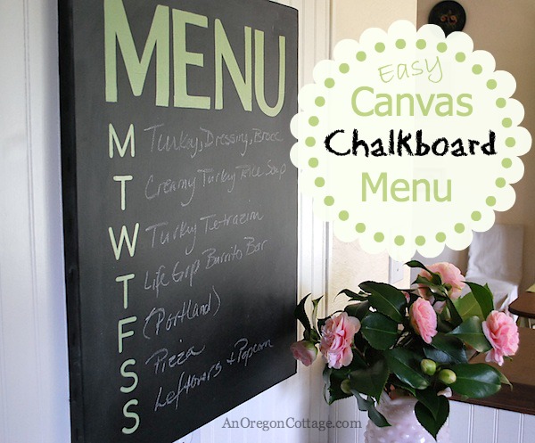 easy canvas chalkboard menu, chalkboard paint, crafts, I love having the menu posted for the whole family to see