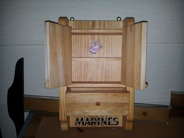 spirit kreations is back united states marine key holder, diy, kitchen cabinets, woodworking projects