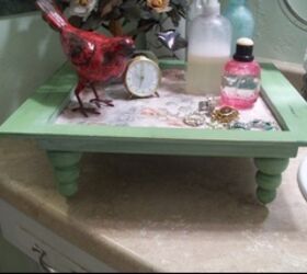 vanity tray from a thrift store find, crafts, A pretty addition to my bathroom cabinet