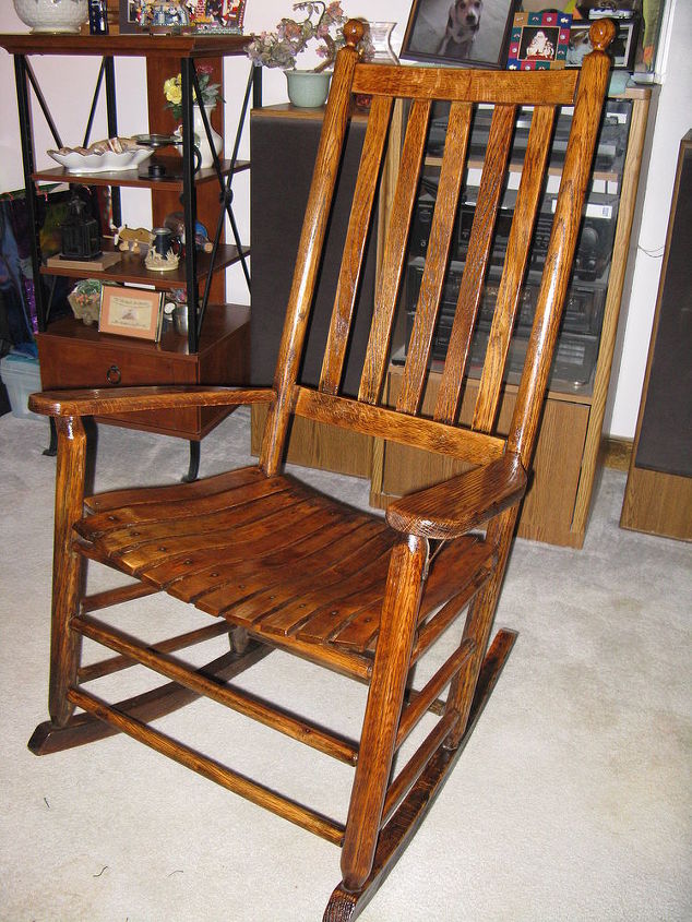 old family rocker gets a new life after 30 years, painted furniture, And voila