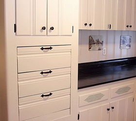 use odd empty space by installing drawers, home improvement, home maintenance repairs, kitchen cabinets, kitchen design, three deep drawers give tons of needed storage space