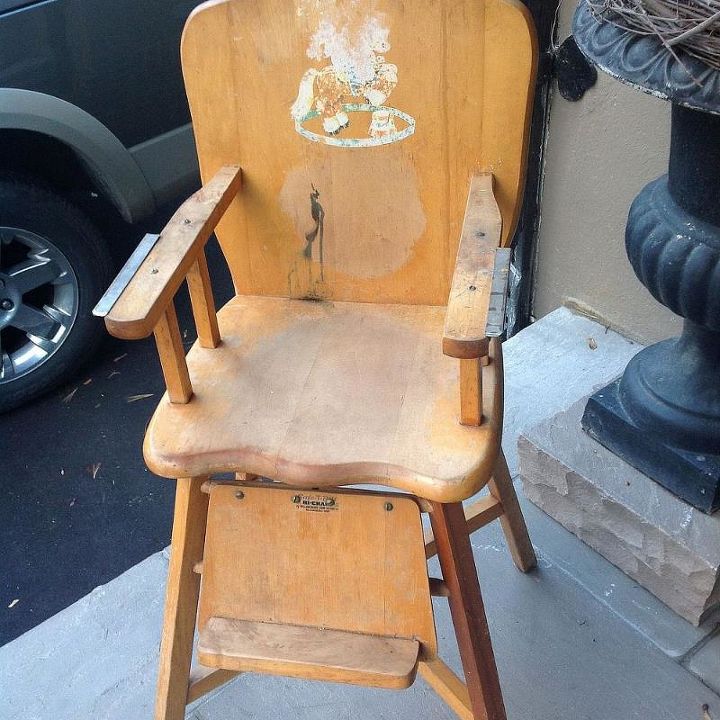 q old wooden baby high chair what to do, painted furniture, repurposing upcycling