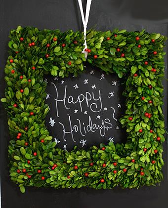 10 diy holiday wreath ideas, crafts, seasonal holiday decor, wreaths, 3 Chalkboard Greetings