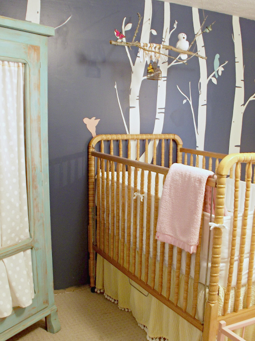 girls nursery reveal, bedroom ideas, home decor, birch tree mural