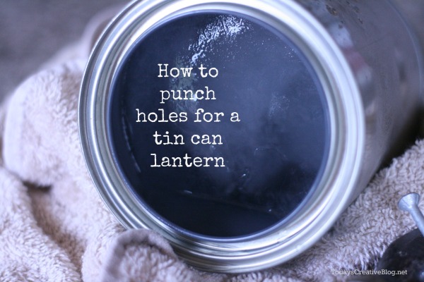 how to make a tin can lantern, crafts, 1 Freeze water in your can