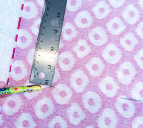no sew pillow with zippers, crafts, reupholster, Step 5 Mark the fabric in three spots Draw a line connecting the three spots Cut the fabric along the line Repeat for top to bottom