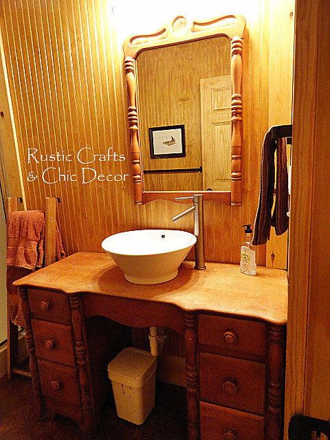 budget cabin diy bathroom vanity, home decor, plumbing