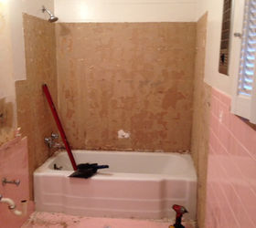 How to remove clear sticky Adhesive from shower wall #diy #bathroom  #transformation #cleaning 