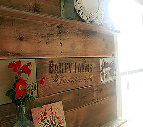 scrap and pallet wood wall in our art amp craft room, craft rooms, home decor, shelving ideas, Built in ledges for artwork
