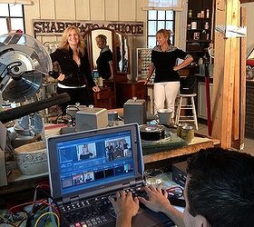 workshop makeover, diy, garages, home decor, how to, Here we are filming the show