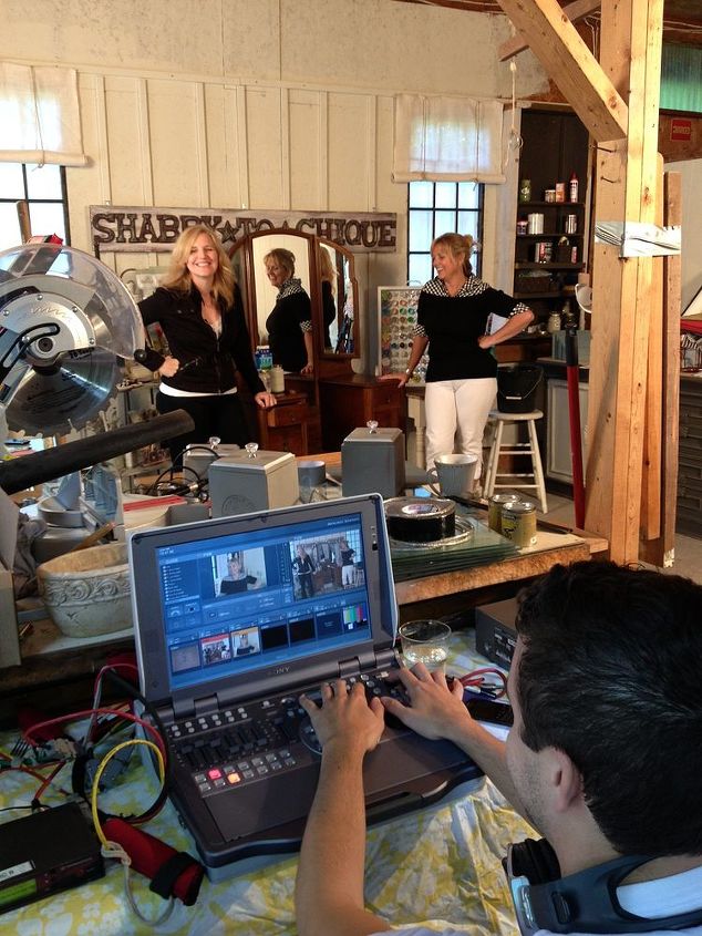 workshop makeover, diy, garages, home decor, how to, Here we are filming the show