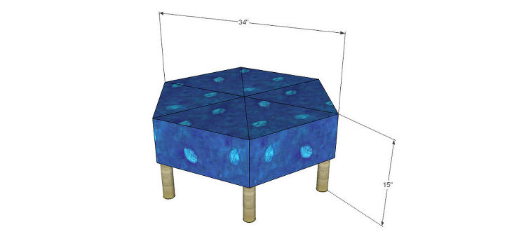 plans to build a hexagon shaped ottoman, diy, painted furniture, woodworking projects