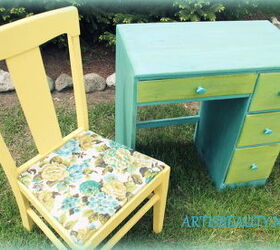 roadside rescue free desk and chair, painted furniture